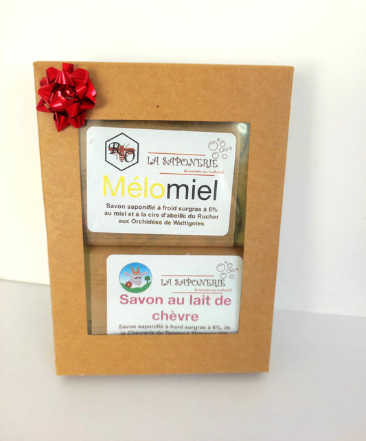Coffret de Savon artisanal Moussaillon de La Saponerie, surgras à 6%, naturel et sans parfum.