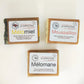 Coffret de 3 savons artisanaux La Saponerie : Mélomiel, Moussaillon sans parfum et Mélomane.