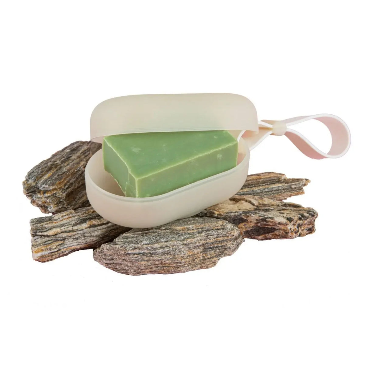 Savon artisanal Moussaillon de La Saponerie, surgras à 6%, naturel, dans une boîte savont.