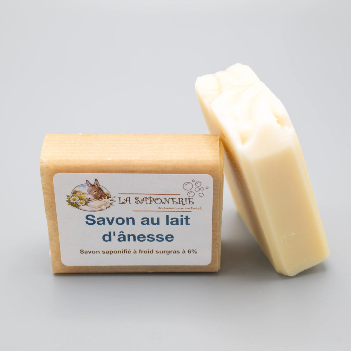 Savon artisanal Moussaillon de La Saponerie, surgras à 6%, naturel et sans parfum.