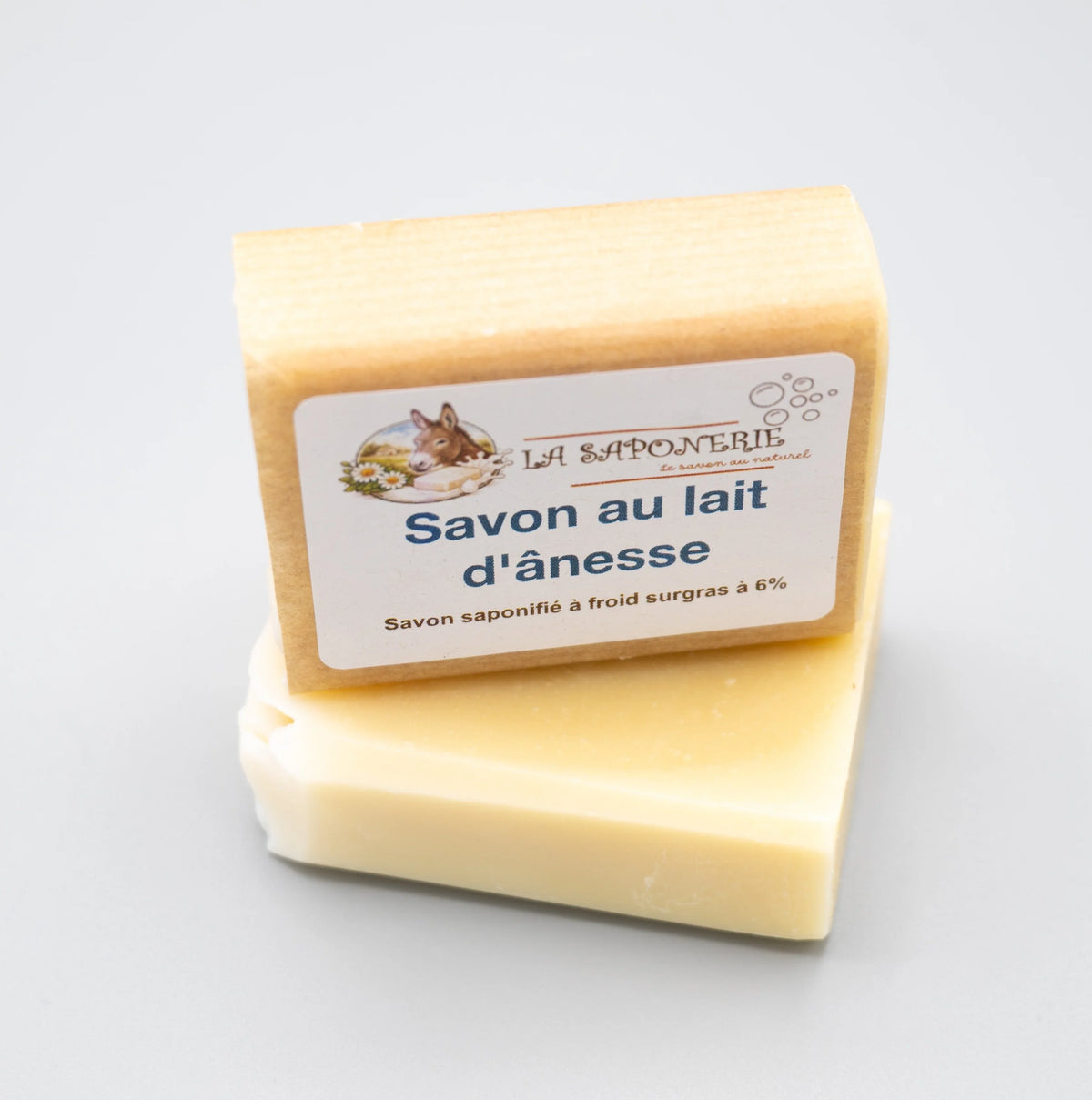Savon artisanal Moussaillon de La Saponerie, surgras à 6%, naturel et sans parfum.
