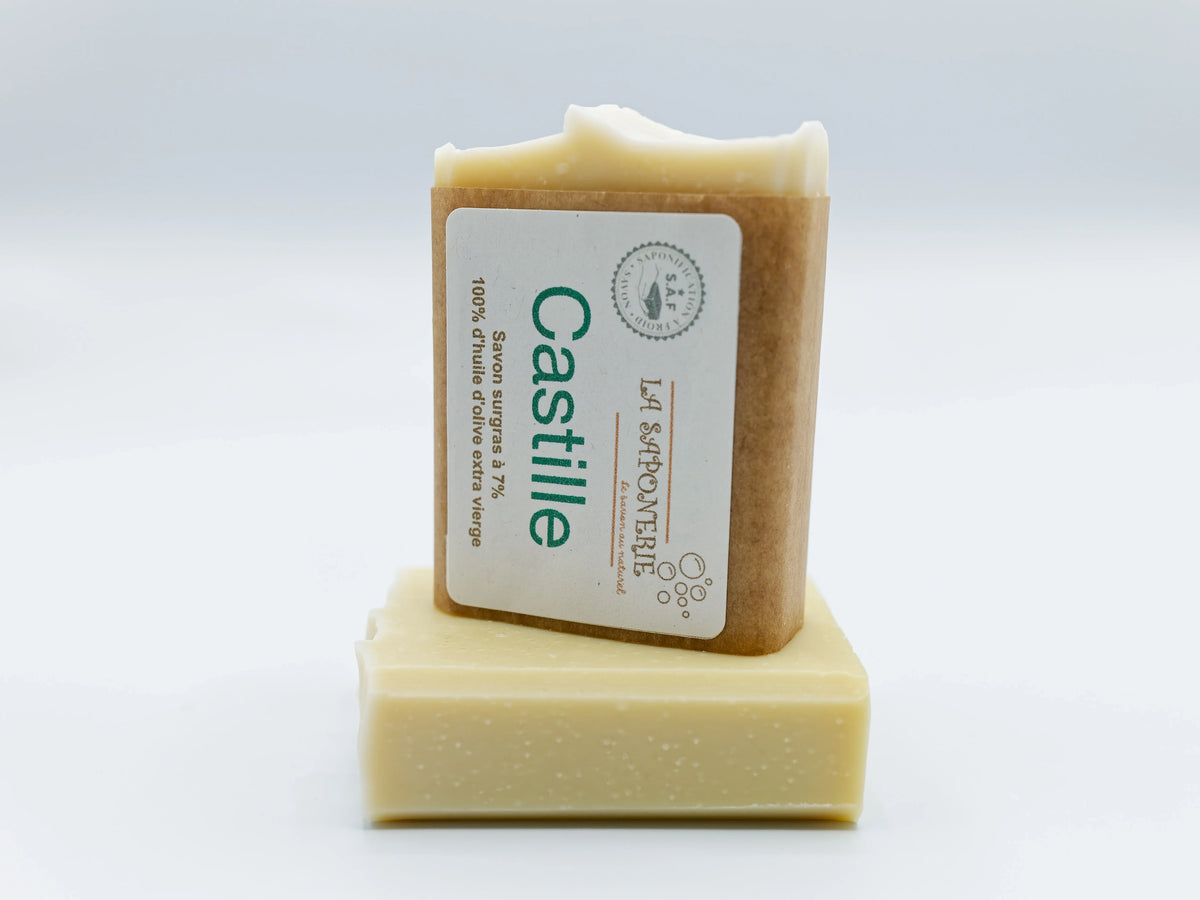 Savon artisanal Moussaillon de La Saponerie, surgras à 6%, naturel et sans parfum.