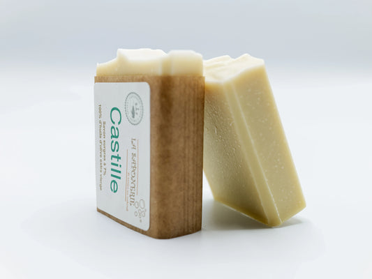 Savon artisanal Moussaillon de La Saponerie, surgras à 6%, naturel et sans parfum.