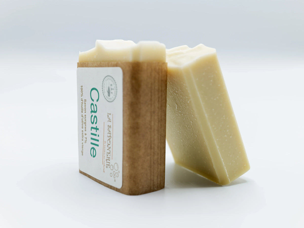 Savon artisanal Moussaillon de La Saponerie, surgras à 6%, naturel et sans parfum.