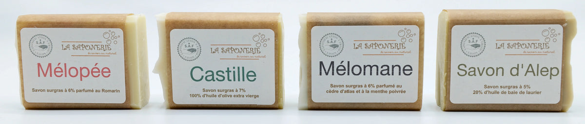 Savon artisanal Moussaillon de La Saponerie, surgras à 6%, naturel et sans parfum.