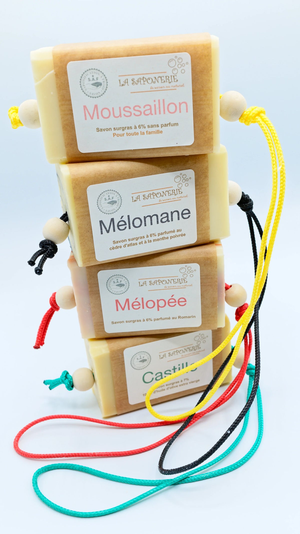 Savon artisanal Moussaillon de La Saponerie, surgras à 6%, naturel et sans parfum.